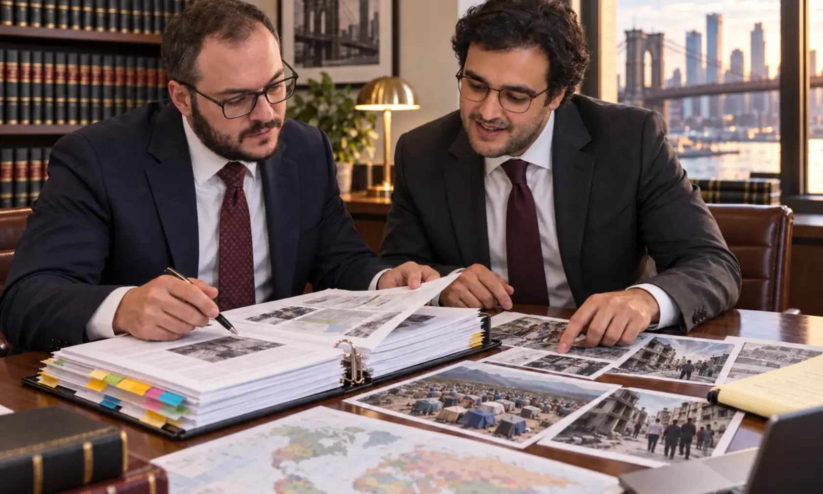 Attorneys reviewing country-conditions evidence