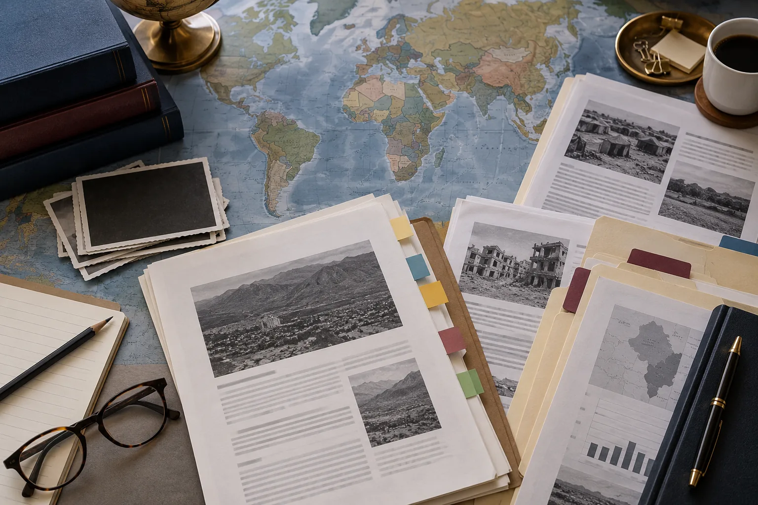 A world map with organized country reports and evidence tabs